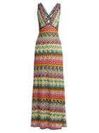 Missoni Deep V-neck Crochet-knit Gown