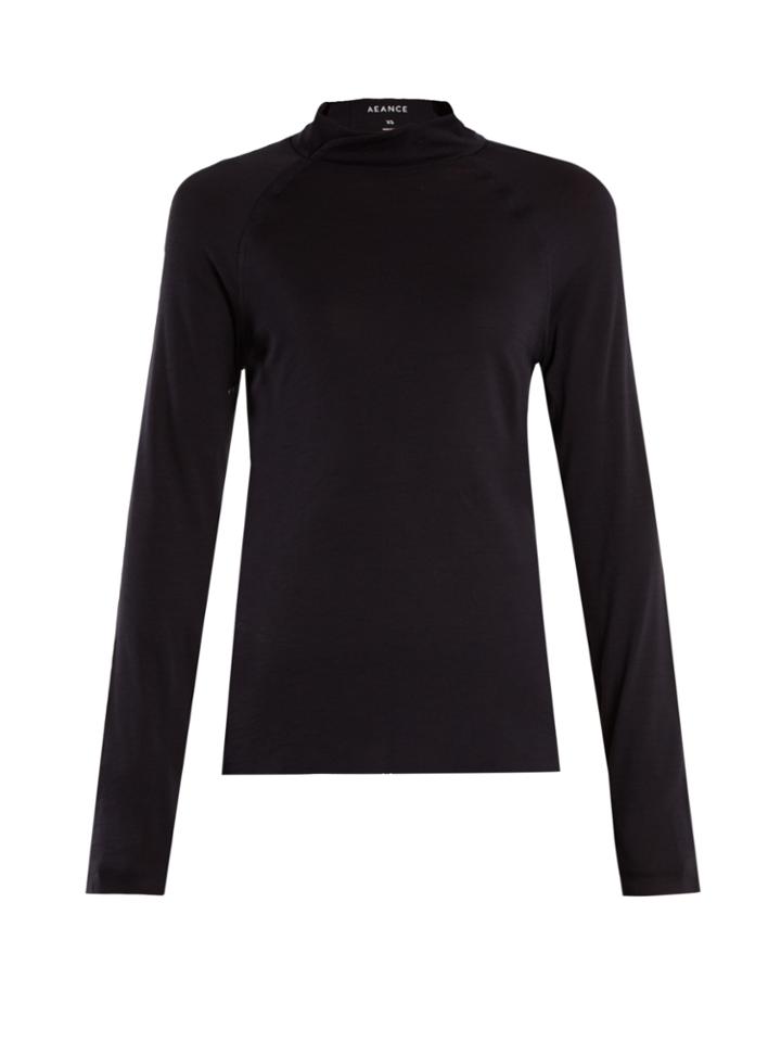 Aeance Long-sleeved Wool-blend Performance T-shirt