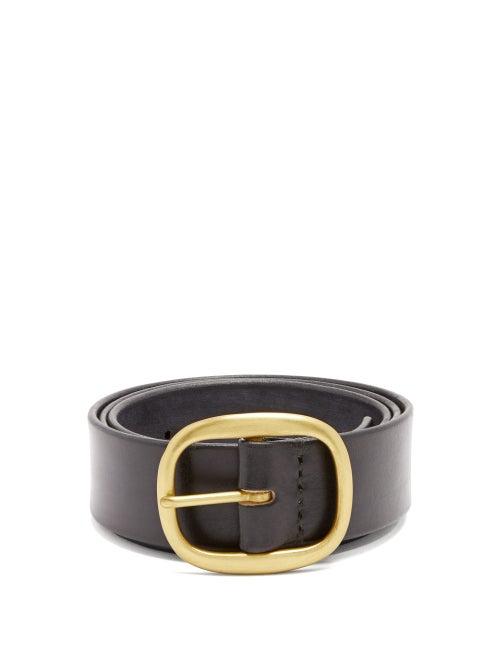 Matchesfashion.com Maximum Henry - Wide Patinated Leather Belt - Mens - Black