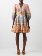 Zimmermann - Anneke Paisley-print Linen-voile Mini Dress - Womens - Multi
