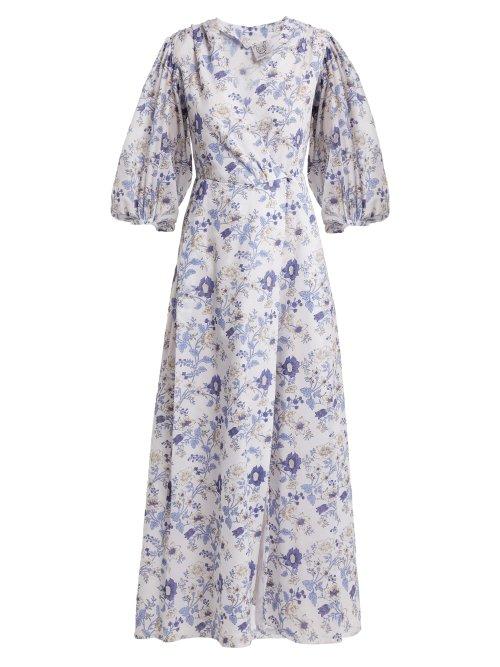 Matchesfashion.com Thierry Colson - Phoebe Cotton Maxi Dress - Womens - Blue White