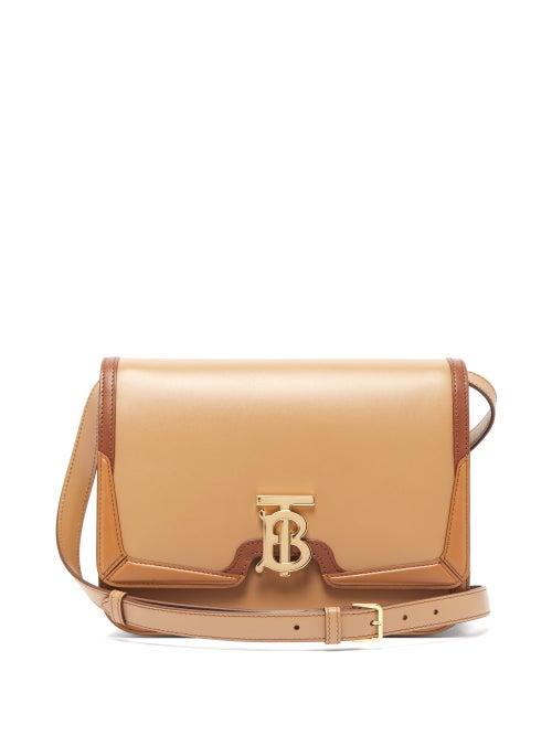 Matchesfashion.com Burberry - Tb Monogram Leather Cross Body Bag - Womens - Tan Multi