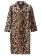 Matchesfashion.com Ganni - Single-breasted Leopard-print Linen-blend Coat - Womens - Leopard