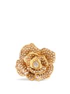 Oscar De La Renta Rosette Crystal-embellished Ring