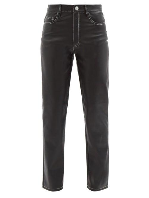 Staud - Elliot Faux-leather Trousers - Womens - Black