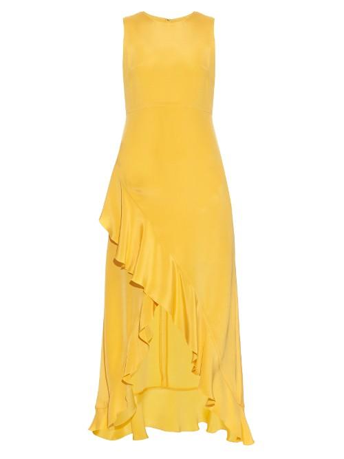 Raey Ruffled Silk Midi Dress