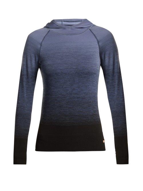 Matchesfashion.com Pepper & Mayne - Hooded Ombr Compression Performance Top - Womens - Black Blue