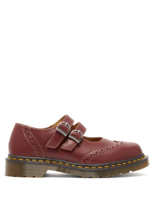Matchesfashion.com Comme Des Garons Comme Des Garons - X Dr Martens Dolly Buckled Leather Brogues - Womens - Red