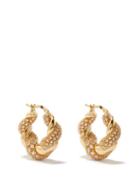 Ladies Jewellery Bottega Veneta - Cubic Zirconia & Gold-plated Hoop Earrings - Womens - Gold