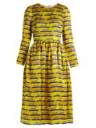 Mary Katrantzou Wilson Striped Cheetah-print Silk Dress