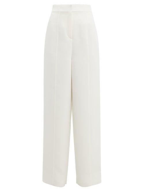Matchesfashion.com Roksanda - Lapari Cady Wide Leg Trousers - Womens - Ivory