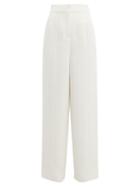 Matchesfashion.com Roksanda - Lapari Cady Wide Leg Trousers - Womens - Ivory