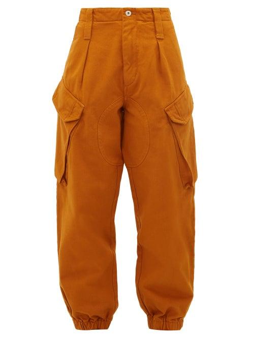 Matchesfashion.com Marques'almeida - High Rise Cropped Denim Cargo Trousers - Womens - Brown