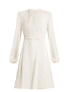 Giambattista Valli Floral-lace Panelled Silk-crepe Dress