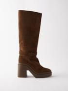 Clergerie - Ninon 10 Suede Knee-high Boots - Womens - Dark Brown