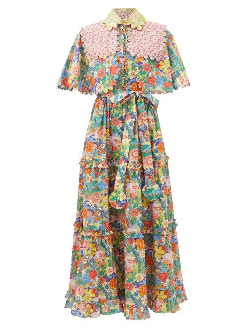 Horror Vacui - Heidi Floral-print Cotton-poplin Maxi Dress - Womens - Multi