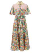 Horror Vacui - Heidi Floral-print Cotton-poplin Maxi Dress - Womens - Multi