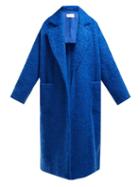 Matchesfashion.com Raey - Dropped Shoulder Wool Blend Blanket Coat - Womens - Blue