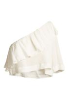 Matchesfashion.com Apiece Apart - Botanica One Shoulder Ruffled Cotton Top - Womens - Cream