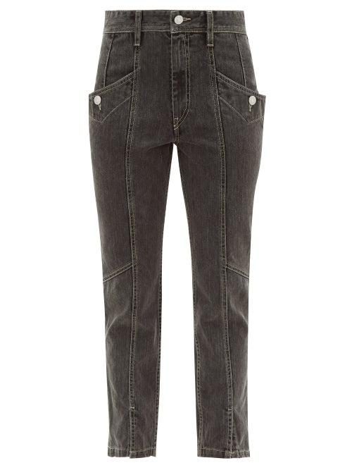 Matchesfashion.com Isabel Marant Toile - Hotta Cropped Cotton Jeans - Womens - Black