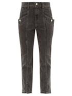 Matchesfashion.com Isabel Marant Toile - Hotta Cropped Cotton Jeans - Womens - Black