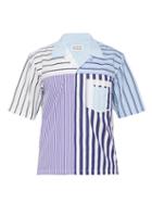Matchesfashion.com Maison Margiela - Striped Short Sleeved Cotton Poplin Shirt - Mens - Multi