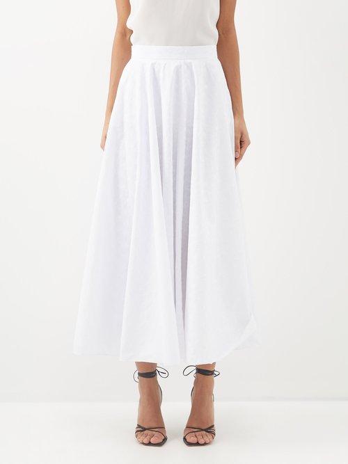 E.stott - River Embroidered Cotton Skirt - Womens - White