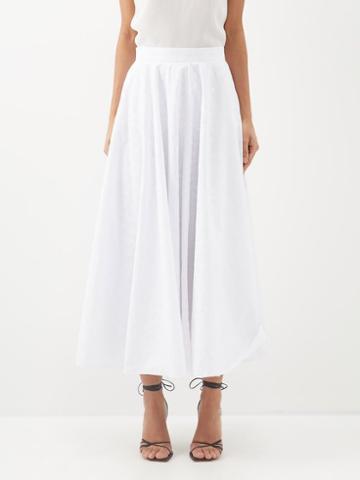 E.stott - River Embroidered Cotton Skirt - Womens - White