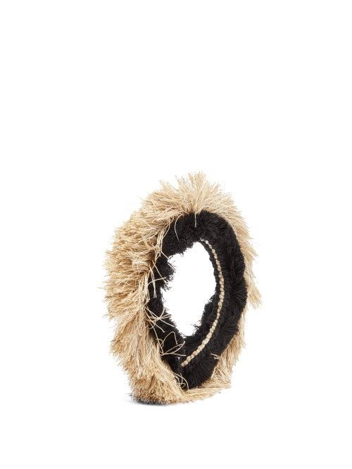 Matchesfashion.com Eliurpi - Fringed Cotton-blend Headband - Womens - Beige