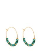 Elise Tsikis Beaded Turquoise And Gold-plated Hoop Earrings