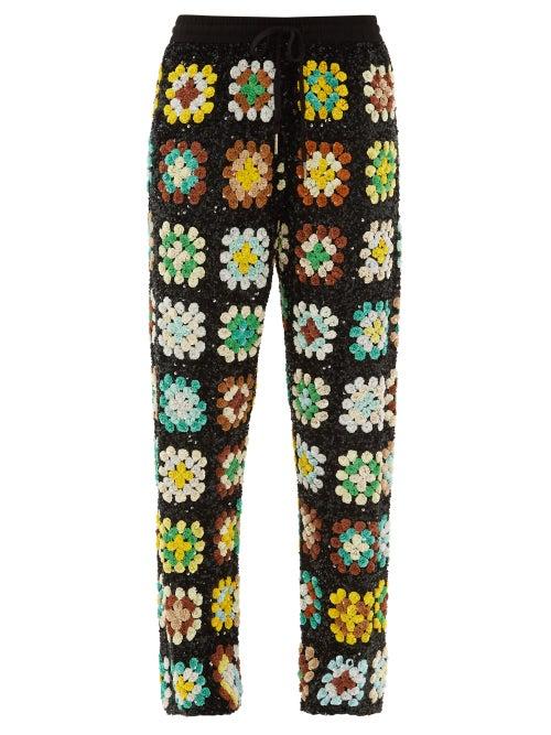 Matchesfashion.com Ashish - Elasticated Waist Sequinned Trousers - Womens - Green Multi
