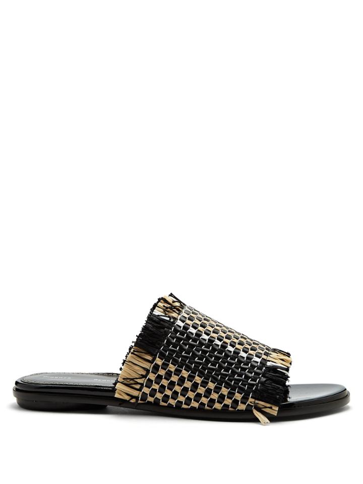 Proenza Schouler Woven-raffia And Leather Slides