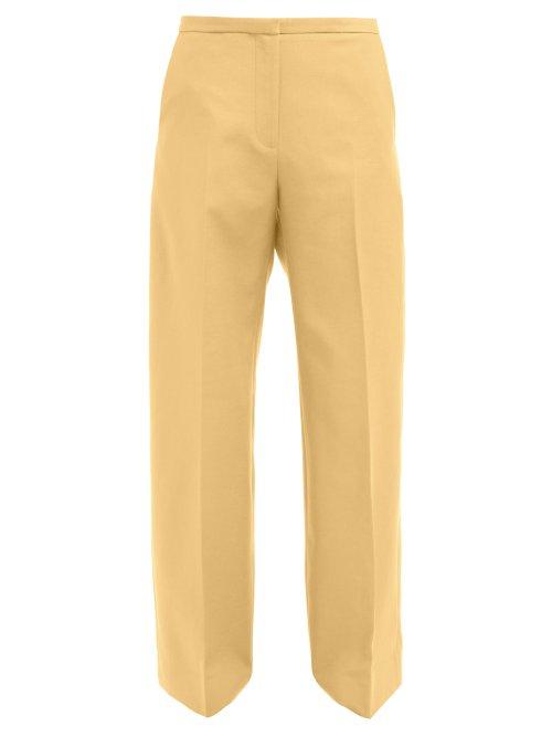 Matchesfashion.com Khaite - Charlize Cotton Wide Leg Trousers - Womens - Beige