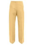 Matchesfashion.com Khaite - Charlize Cotton Wide Leg Trousers - Womens - Beige