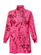 Matchesfashion.com Balenciaga - Graffiti Print Crepe Mini Dress - Womens - Pink Print