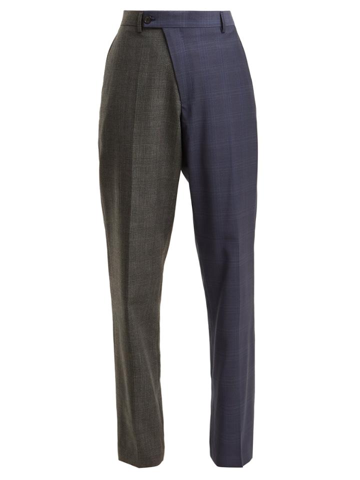 Vetements Bi-colour Straight-leg Wool Trousers
