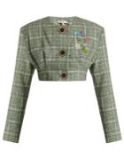 Natasha Zinko Collarless Cropped Wool-blend Tweed Jacket