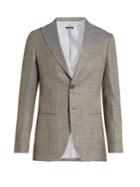 Giorgio Armani Peak-lapel Wool, Linen And Silk-blend Blazer