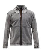 Aries - Logo-print Nylon-hood Denim Jacket - Mens - Grey