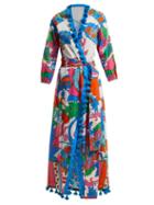 Matchesfashion.com Rhode Resort - Lena Floral Printed Cotton Wrap Dress - Womens - Multi