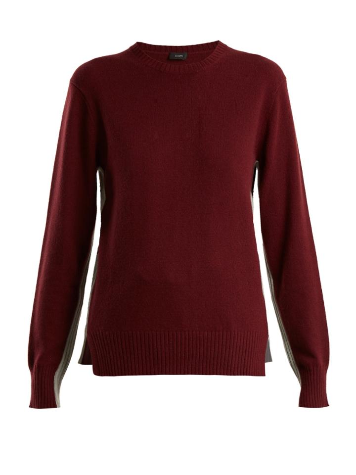 Joseph Morgon Contrast-panel Cashmere Sweater