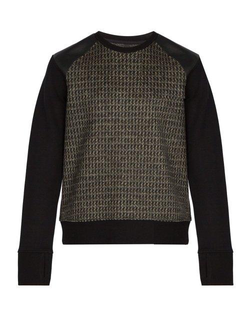 Matchesfashion.com Neil Barrett - Panelled Virgin Wool Sweatshirt - Mens - Grey