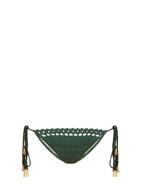 Matchesfashion.com She Made Me - Essential Tie Side Crochet Bikini Briefs - Womens - Green