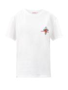 Matchesfashion.com Charles Jeffrey Loverboy - Logo-embroidered Organic-cotton Jersey T-shirt - Womens - White
