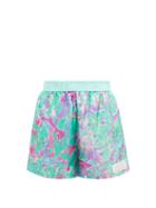 Stella Mccartney - X Myfawnwy Timothy Silk-twill Shorts - Womens - Multi Pink