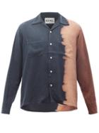 Noma T.d. - Tie-dye Cuban-collar Shirt - Mens - Navy