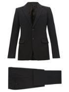 Matchesfashion.com Prada - Single Breasted Nylon Gabardine Suit - Mens - Black
