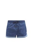 Matchesfashion.com Dolce & Gabbana - Logo-embroidered Trimmed Swim Shorts - Mens - Blue