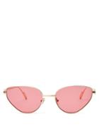 Matchesfashion.com Cartier Eyewear - Premire De Cartier Cat Eye Metal Sunglasses - Womens - Pink Gold