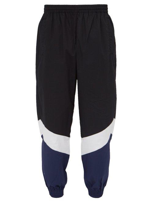 Matchesfashion.com Vetements - Mustermann Panelled Cotton Shell Track Pants - Mens - Black Blue